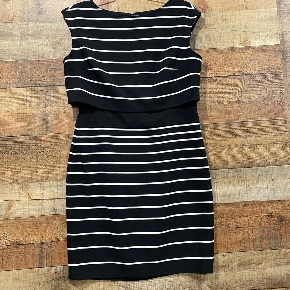 Ralph Lauren Black & White Designer Dress Size 12